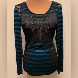 Miss Me Embellished  Long Sleeve Top